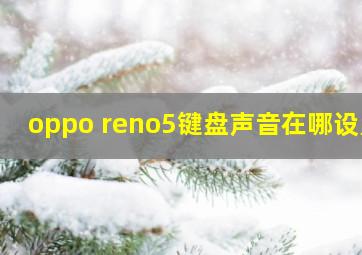 oppo reno5键盘声音在哪设置